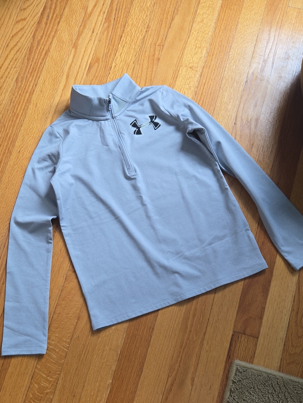 Under Armour Youth Light Gray 1/4 Zip Performance Pullover